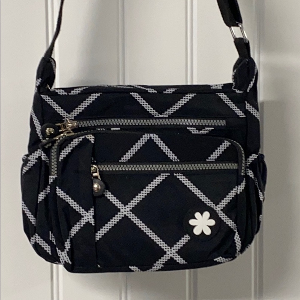 Black & White Geometric Crossbody Bag